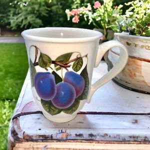 Vintage Portmeirion Pomona plum ceramic mug collectible